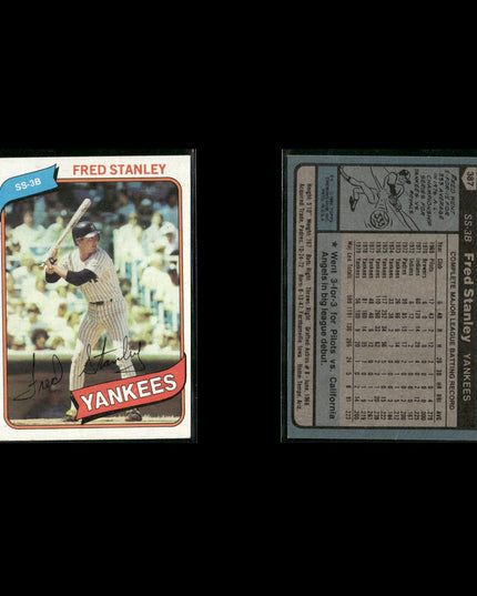 New York Yankees 1980 Topps Baseball 40-Card Lot Topps VG