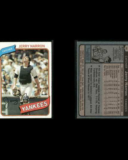 New York Yankees 1980 Topps Baseball 40-Card Lot Topps VG