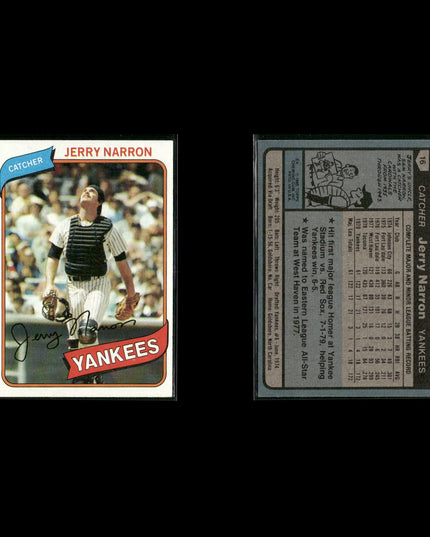 New York Yankees 1980 Topps Baseball 40-Card Lot Topps VG