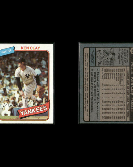 New York Yankees 1980 Topps Baseball 40-Card Lot Topps VG
