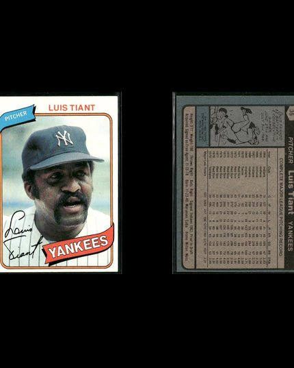 New York Yankees 1980 Topps Baseball 40-Card Lot Topps VG