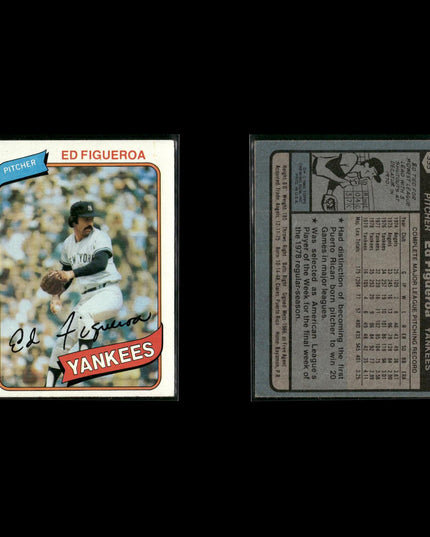 New York Yankees 1980 Topps Baseball 40-Card Lot Topps VG