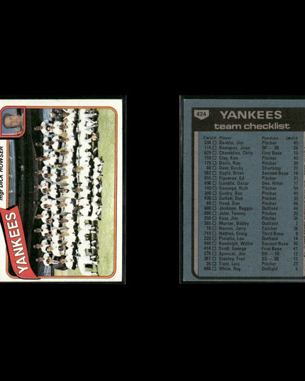 New York Yankees 1980 Topps Baseball 40-Card Lot Topps VG