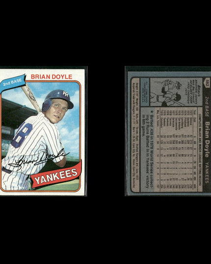New York Yankees 1980 Topps Baseball 40-Card Lot Topps VG