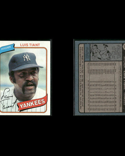 New York Yankees 1980 Topps Baseball 40-Card Lot Topps VG
