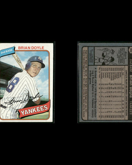 New York Yankees 1980 Topps Baseball 40-Card Lot Topps VG