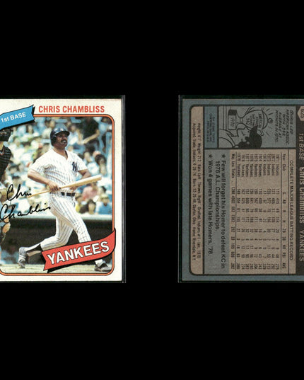 New York Yankees 1980 Topps Baseball 40-Card Lot Topps VG