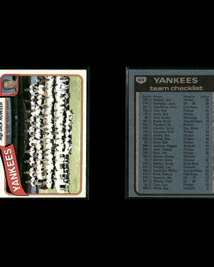 New York Yankees 1980 Topps Baseball 40-Card Lot Topps VG