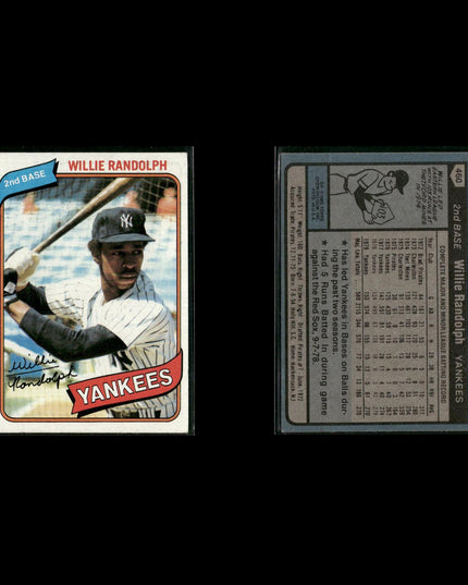 New York Yankees 1980 Topps Baseball 40-Card Lot Topps VG