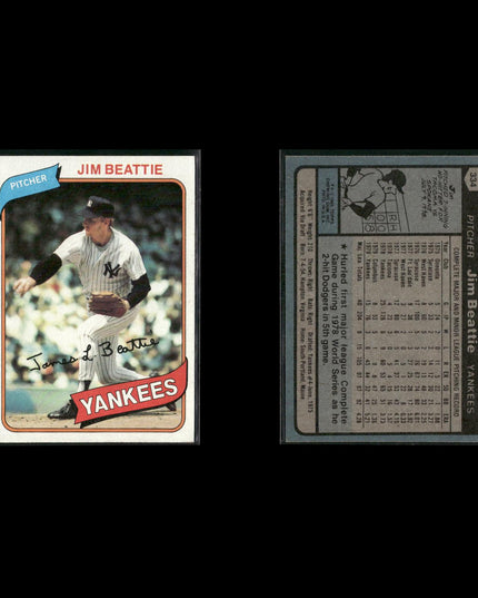 New York Yankees 1980 Topps Baseball 40-Card Lot Topps VG