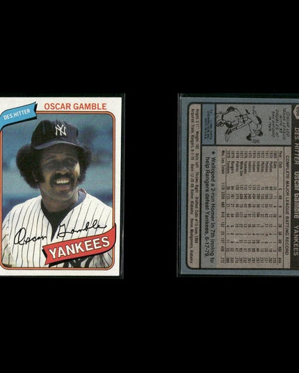 New York Yankees 1980 Topps Baseball 40-Card Lot Topps VG
