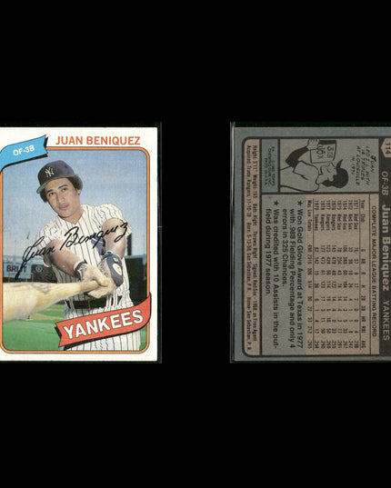 New York Yankees 1980 Topps Baseball 40-Card Lot Topps VG