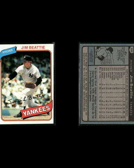 New York Yankees 1980 Topps Baseball 40-Card Lot Topps VG