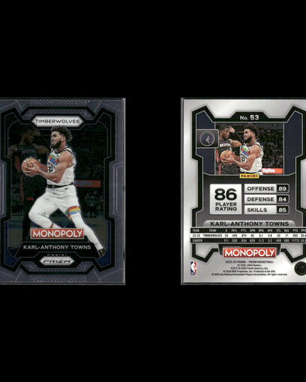 Karl Anthony Towns Minnesota Timberwolves Basketball 8-Card Lot Panini EX