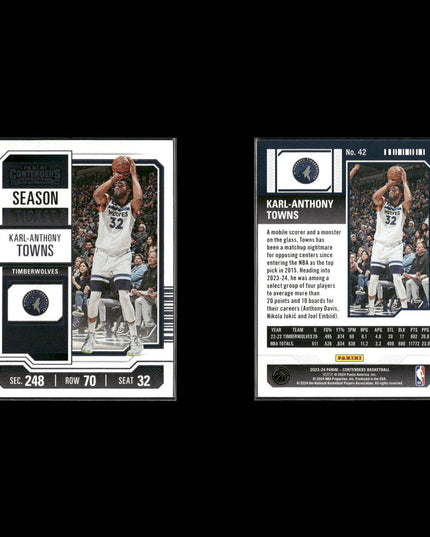 Karl Anthony Towns Minnesota Timberwolves Basketball 8-Card Lot Panini EX