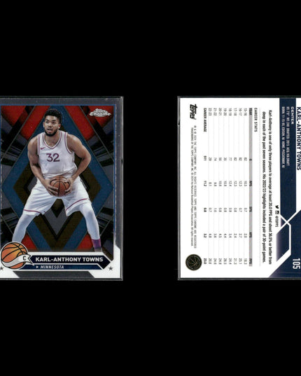 Karl Anthony Towns Minnesota Timberwolves Basketball 8-Card Lot Panini EX