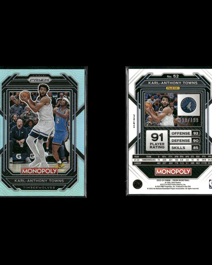 Karl Anthony Towns Minnesota Timberwolves Basketball 39-Card Lot Panini EX