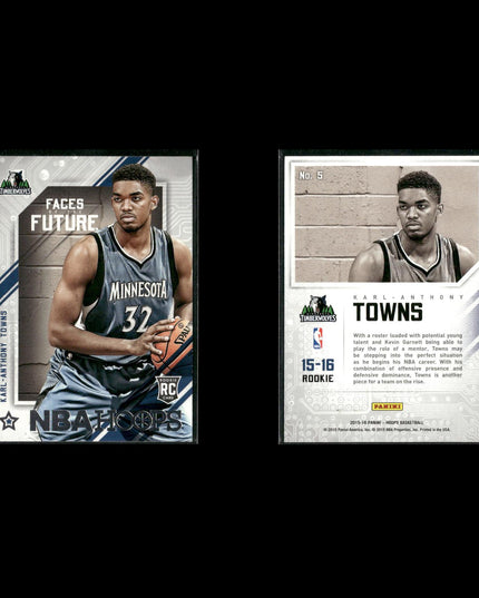 Karl Anthony Towns Minnesota Timberwolves Basketball 39-Card Lot Panini EX