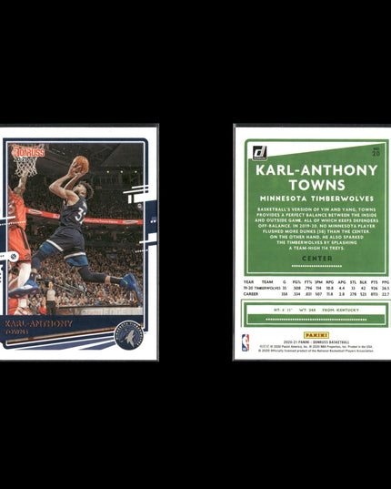 Karl Anthony Towns Minnesota Timberwolves Basketball 39-Card Lot Panini EX