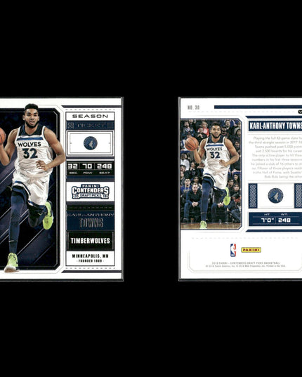 Karl Anthony Towns Minnesota Timberwolves Basketball 39-Card Lot Panini EX