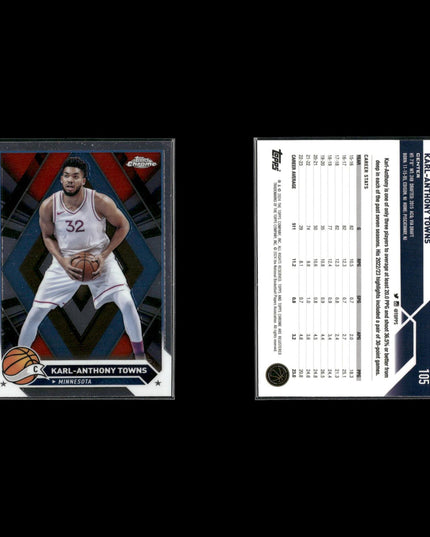 Karl Anthony Towns Minnesota Timberwolves Basketball 39-Card Lot Panini EX