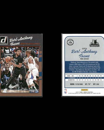 Karl Anthony Towns Minnesota Timberwolves Basketball 39-Card Lot Panini EX
