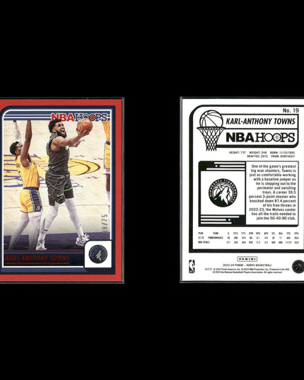 Karl Anthony Towns Minnesota Timberwolves Basketball 39-Card Lot Panini EX