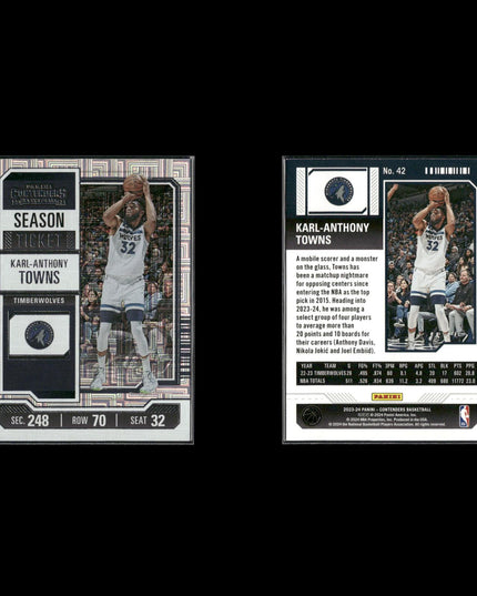 Karl Anthony Towns Minnesota Timberwolves Basketball 39-Card Lot Panini EX