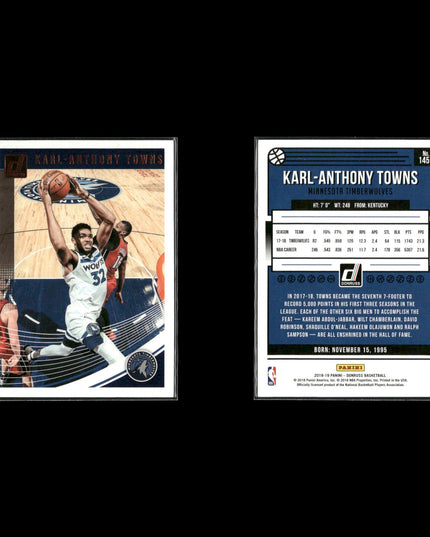 Karl Anthony Towns Minnesota Timberwolves Basketball 39-Card Lot Panini EX