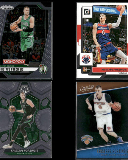 Kristaps Porzingis New York Knicks Basketball 4-Card Lot Panini EX