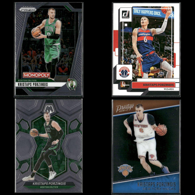 Kristaps Porzingis New York Knicks Basketball 4-Card Lot Panini EX