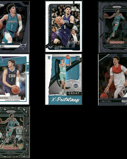 LaMelo Ball Charlotte Hornets Basketball 7-Card Lot Panini EX