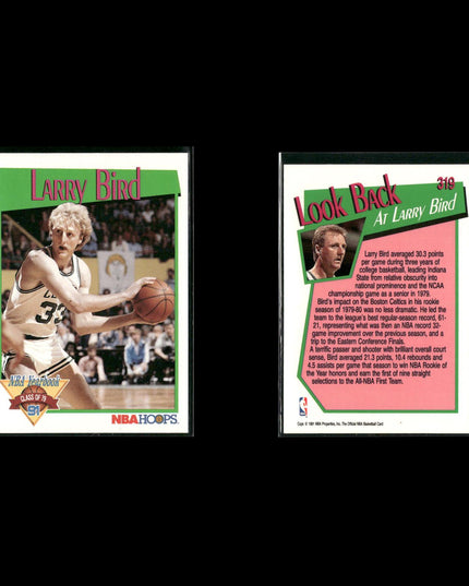 Larry Bird Boston Celtics Basketball 12-Card Lot NBA Hoops EX