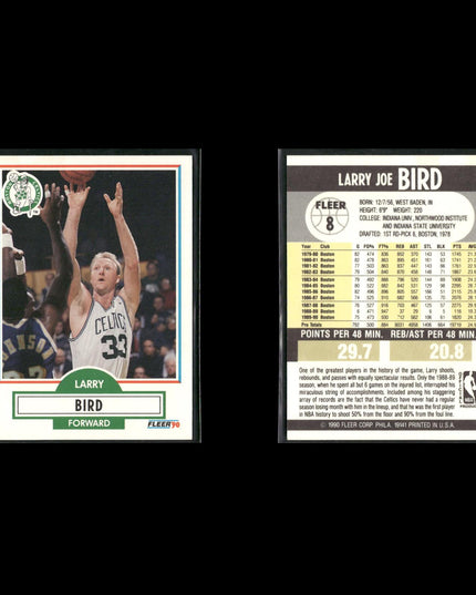 Larry Bird Boston Celtics Basketball 12-Card Lot NBA Hoops EX