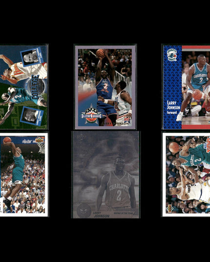 Larry Johnson Charlotte Hornets Basketball 6-Card Lot NBA Hoops EX