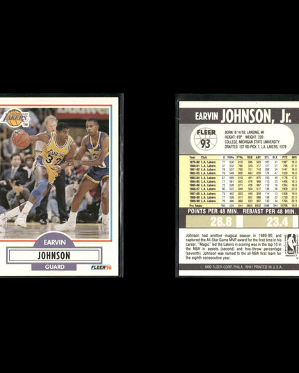 Magic Johnson Los Angeles Lakers Basketball 12-Card Lot NBA Hoops EX