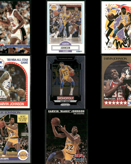 Magic Johnson Los Angeles Lakers Basketball 8-Card Lot NBA Hoops EX