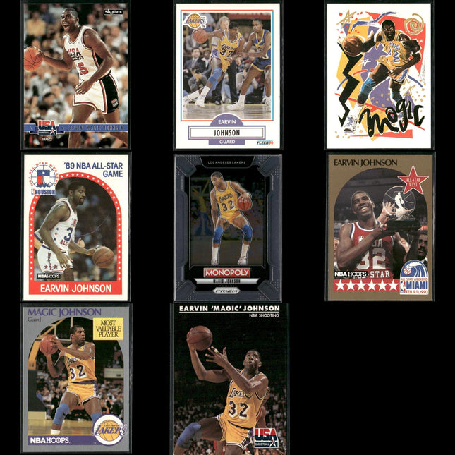 Magic Johnson Los Angeles Lakers Basketball 8-Card Lot NBA Hoops EX