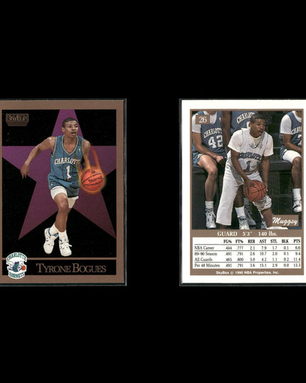 Muggsy Bogues Charlotte Hornets Basketball 5-Card Lot NBA Hoops EX