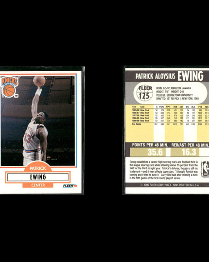 Patrick Ewing New York Knicks Basketball 7-Card Lot NBA Hoops EX