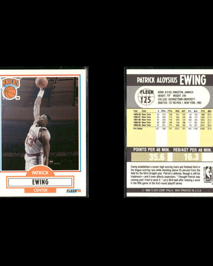 Patrick Ewing New York Knicks Basketball 7-Card Lot NBA Hoops EX