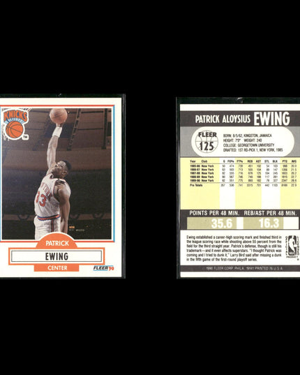 Patrick Ewing New York Knicks Basketball 7-Card Lot NBA Hoops EX