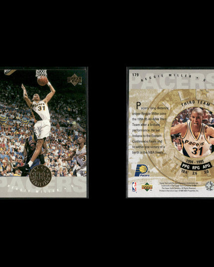 Reggie Miller Indiana Pacers Basketball 10-Card Lot NBA Hoops EX