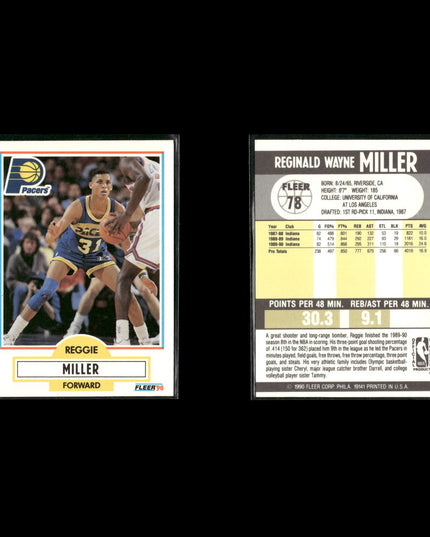 Reggie Miller Indiana Pacers Basketball 12-Card Lot NBA Hoops EX