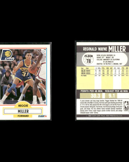 Reggie Miller Indiana Pacers Basketball 11-Card Lot NBA Hoops EX