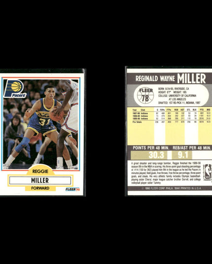 Reggie Miller Indiana Pacers Basketball 11-Card Lot NBA Hoops EX