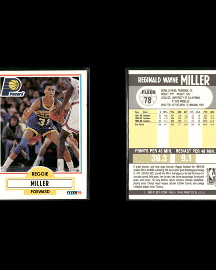 Reggie Miller Indiana Pacers Basketball 11-Card Lot NBA Hoops EX