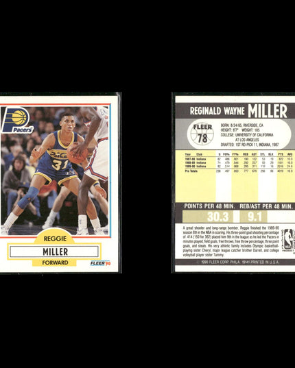 Reggie Miller Indiana Pacers Basketball 11-Card Lot NBA Hoops EX