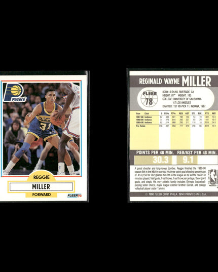 Reggie Miller Indiana Pacers Basketball 11-Card Lot NBA Hoops EX
