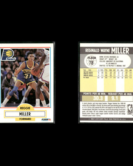Reggie Miller Indiana Pacers Basketball 11-Card Lot NBA Hoops EX